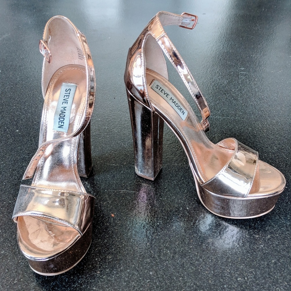 Steve Madden Rose Gold Heels size 6.5